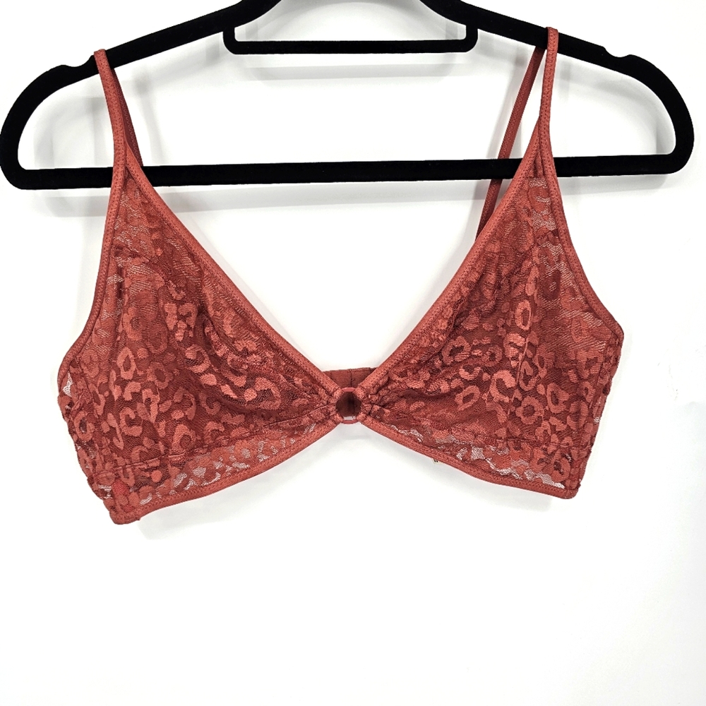Free People Rust Lace Leopard Bralette